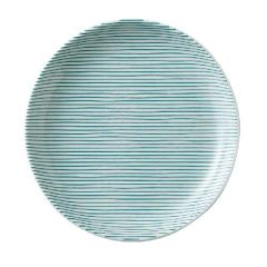 細縞 19cm丸皿 緑【まとめ買い商品】
