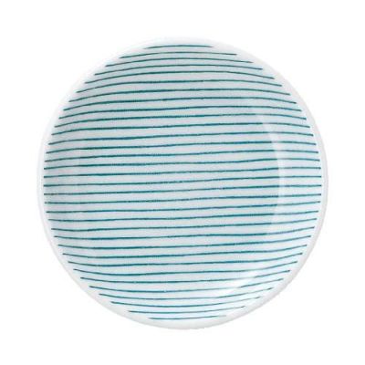 細縞 13cm丸皿 緑【まとめ買い商品】