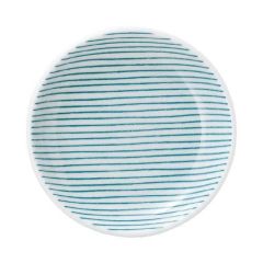 細縞 13cm丸皿 緑【まとめ買い商品】