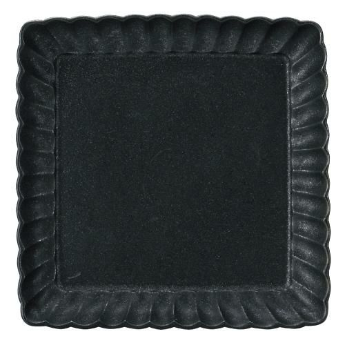 かすみ 黒 13.5cm正角皿【まとめ買い商品】