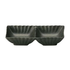かすみ 黒 2連皿【まとめ買い商品】