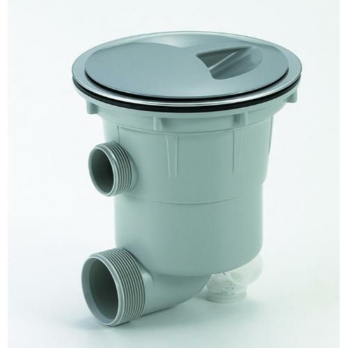 浅型横引き排水トラップ G2ネジ オーバーフロー付 止水プレート仕様 TO-299N