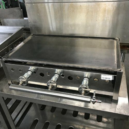 中古】プレス鉄板焼き 兼光産業 TS-60 幅614×奥行370×高さ180 LPG