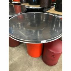 中古】ドラム缶テーブル 幅900×奥行900×高さ730 【送料無料】【業務用