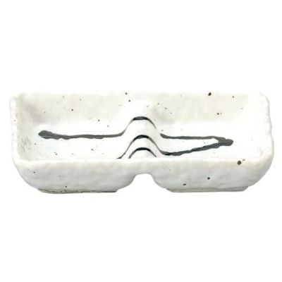 粉引黒ライン 石目2品盛【まとめ買い商品】