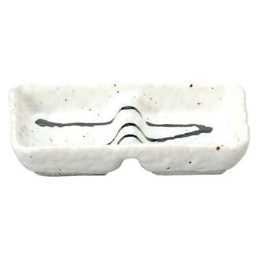 粉引黒ライン 石目2品盛【まとめ買い商品】