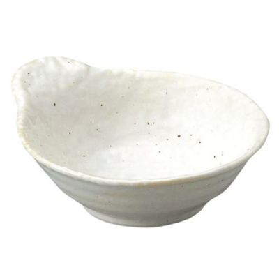 【新粉引 石目広口呑水】呑水 高さ53mm×長径:147・短径:130【業務用】【グループB】【プロ用】【まとめ買い商品】