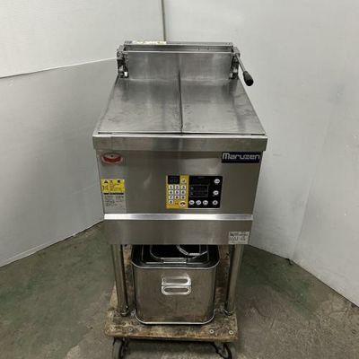 中古】電気一槽フライヤー マルゼン MEF-18E 幅450×奥行600×高さ800 三