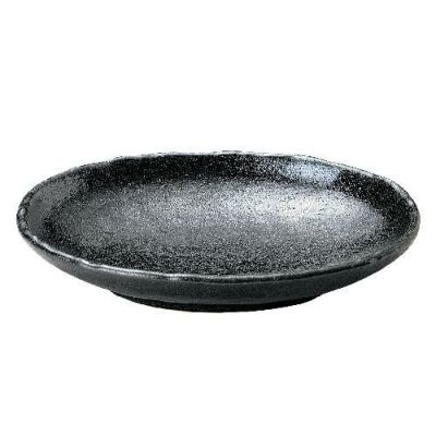 【ゆず黒燿 石目小判皿大】小判皿 高さ40mm×長径:223・短径:165【業務用】【グループB】【プロ用】【まとめ買い商品】