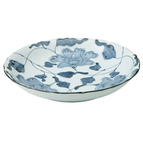 【 牡丹唐草 桔梗尺皿】大皿 高さ58mm×直径:315【業務用】【グループB】【プロ用】【まとめ買い商品】