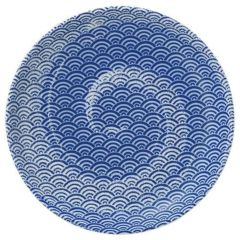 青海波 白渦 15cm丸皿【まとめ買い商品】
