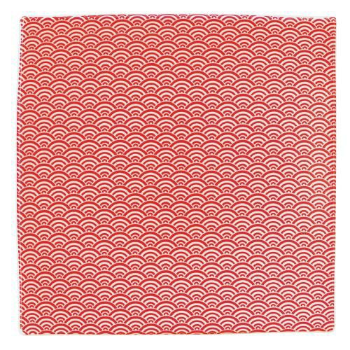 青海波 19.5cmスクエアープレート 赤【まとめ買い商品】