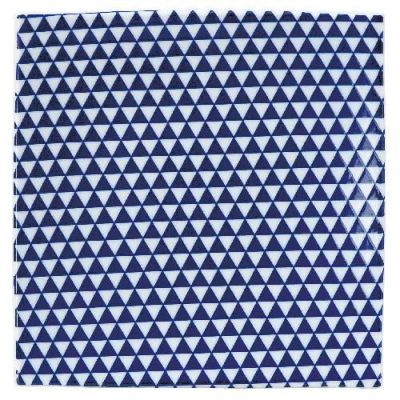 山格子 19.5cmスクエアープレート 青【まとめ買い商品】