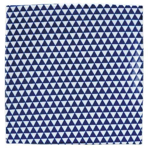 山格子 19.5cmスクエアープレート 青【まとめ買い商品】