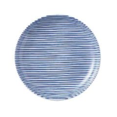細縞 15cm丸皿 青【まとめ買い商品】