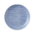 細縞 15cm丸皿 青【まとめ買い商品】