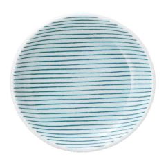 細縞 10cm丸皿 緑【まとめ買い商品】