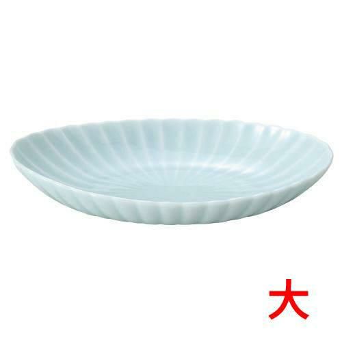 かすみ 青白 楕円皿大【まとめ買い商品】