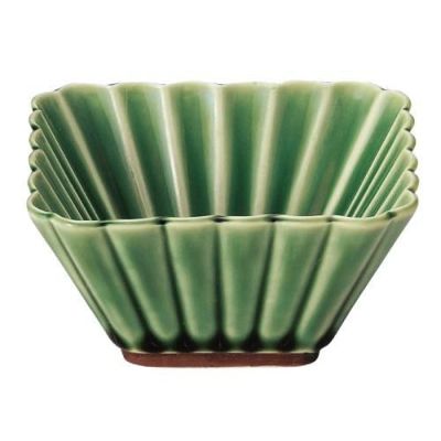 かすみ 緑 9cm正角深鉢【まとめ買い商品】
