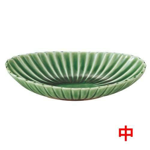 かすみ 緑 楕円皿中【まとめ買い商品】