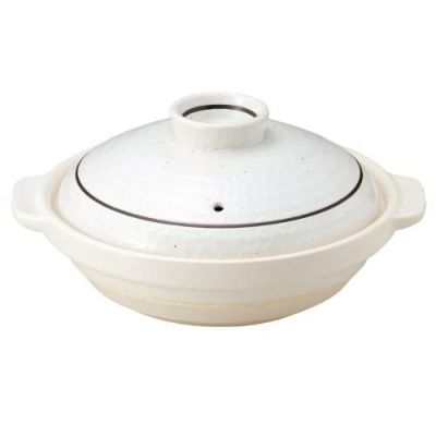 耐熱浅鍋 粉引ライン 9号浅鍋【まとめ買い商品】