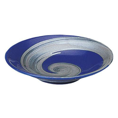 銀彩ブルー リップル4.0皿 ブルー【まとめ買い商品】