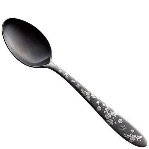 ステン シーク 黒酸化発色 ローズ ティースプーン