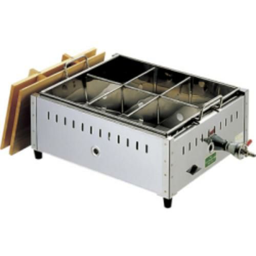 0886020 【EBM】ガス式おでん鍋 マッチ点火式 関東煮 2尺 8ツ仕切 都市ガス(13A) 幅740×奥行405×高さ195mm