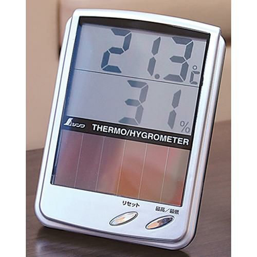 温湿度計 デジタル温湿度計 B 最高・最低ソーラーパネル 72989 シンワ測定【業務用/新品】【グループW】【プロ用】