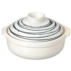 粉引黒ライン 石目10号鍋【まとめ買い商品】