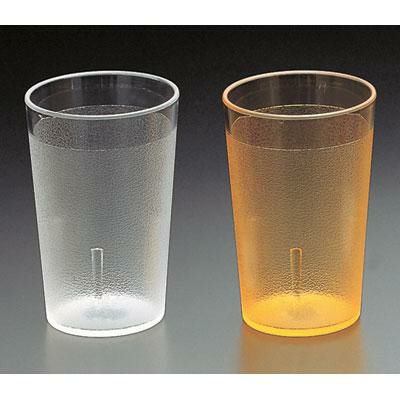 メラミン食器 マスカット 8オンスタンブラー(シボ付) 240cc 97×101(mm) アクリル 透明、オレンジ