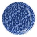 青海波 13cm丸皿 青【まとめ買い商品】