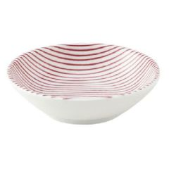 細縞 9.5cm浅ボウル 赤【まとめ買い商品】