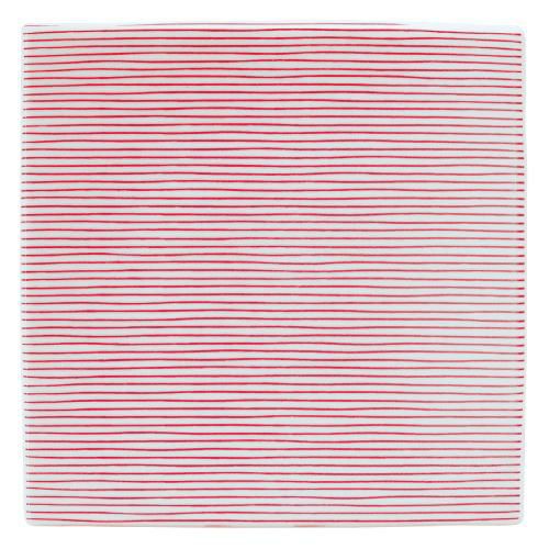 細縞 19.5cmスクエアープレート 赤【まとめ買い商品】