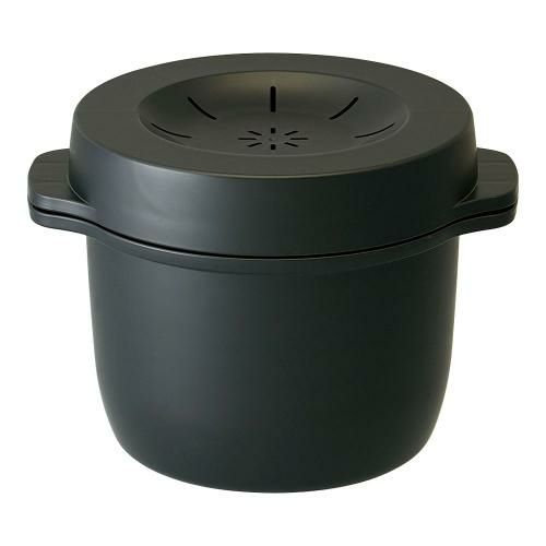 電子レンジスチームご飯メーカー ブラック