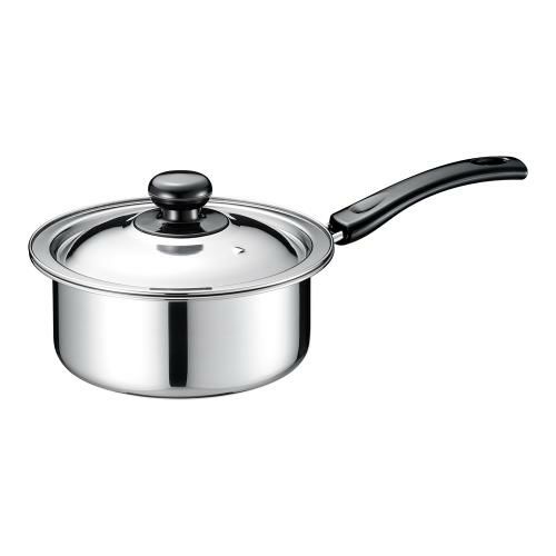 TKG ステンレス プラ柄 片手実用鍋 16cm