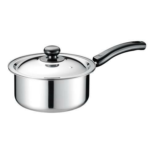 TKG ステンレス プラ柄 片手実用鍋 18cm