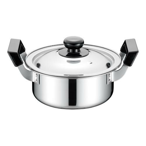 TKG ステンレス プラ柄 実用鍋 16cm