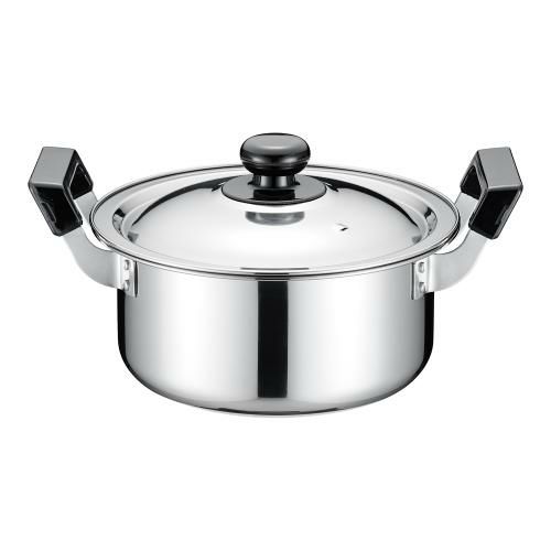 TKG ステンレス プラ柄 実用鍋 18cm