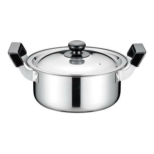 TKG ステンレス プラ柄 実用鍋 20cm