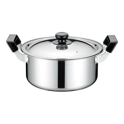 TKG ステンレス プラ柄 実用鍋 22cm