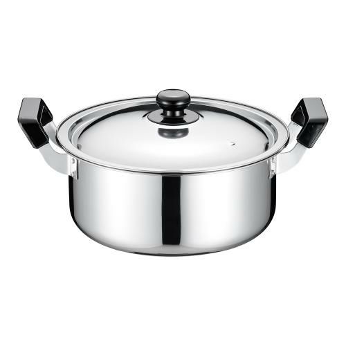 TKG ステンレス プラ柄 実用鍋 24cm