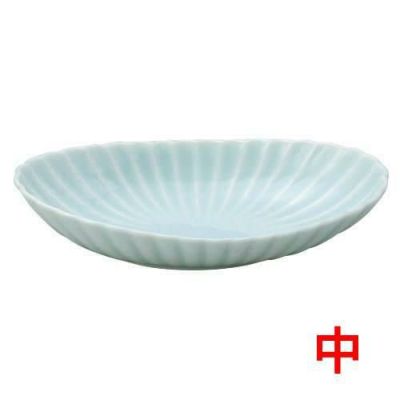 かすみ 青白 楕円皿中【まとめ買い商品】