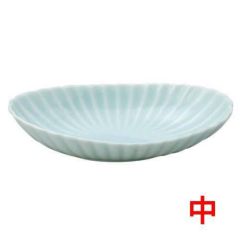 かすみ 青白 楕円皿中【まとめ買い商品】