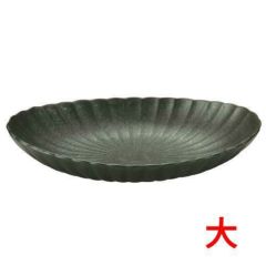 かすみ 黒 楕円皿大【まとめ買い商品】