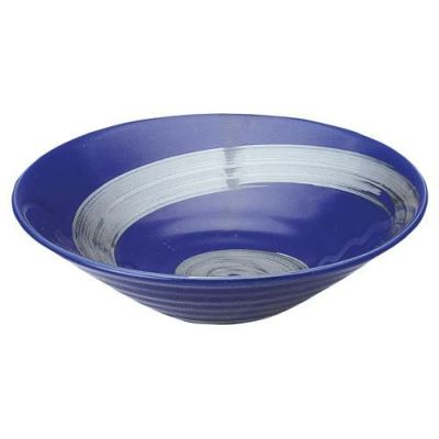 銀彩ブルー リップル8.0鉢 ブルー【まとめ買い商品】