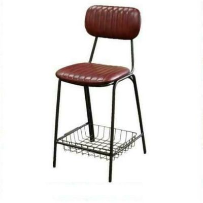 TB オリジナル 洋風パイプ椅子 OLE ミドルカウンターチェア アミ棚付 レッド OLE-MC-RE 幅460×奥行550×高さ970 座面高さ630