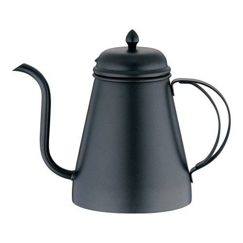 18-8コーヒードリップポット 蓋付 ブラック 1000cc
