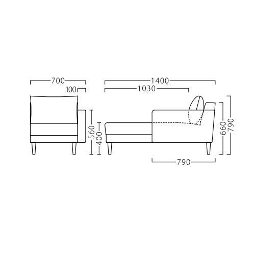 シェスタ右カウチBR W700 Aランク