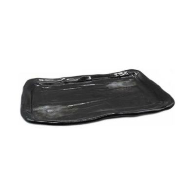 TB そぎ 7.0角皿 黒 白吹き/10入
